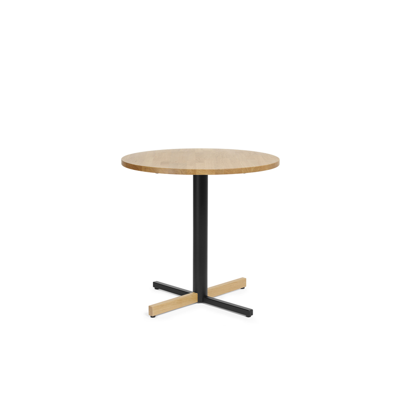 Bejot-Table-Cross--tafels-hoog-laag-houten-tafelblad-zwart-metalen-houten-onderstel-ronde-tafel