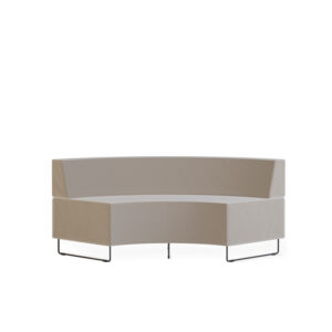 Bejot-Quadra-organische-bank-ronde-zitbank-beige-stalen-onderstel-rugleuning
