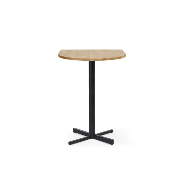 Bejot-Table-Cross-statafel-hoge-tafel-hout-metalen-zwart-onderstel-houten-tafelblad-halfrond-tafel