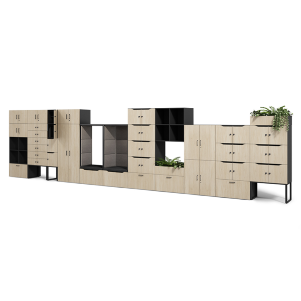 hushoffice-hushlock-kast-kantoorkast-modulaire-kastenwand-scheidingswand-biophilic-design-houten-kast