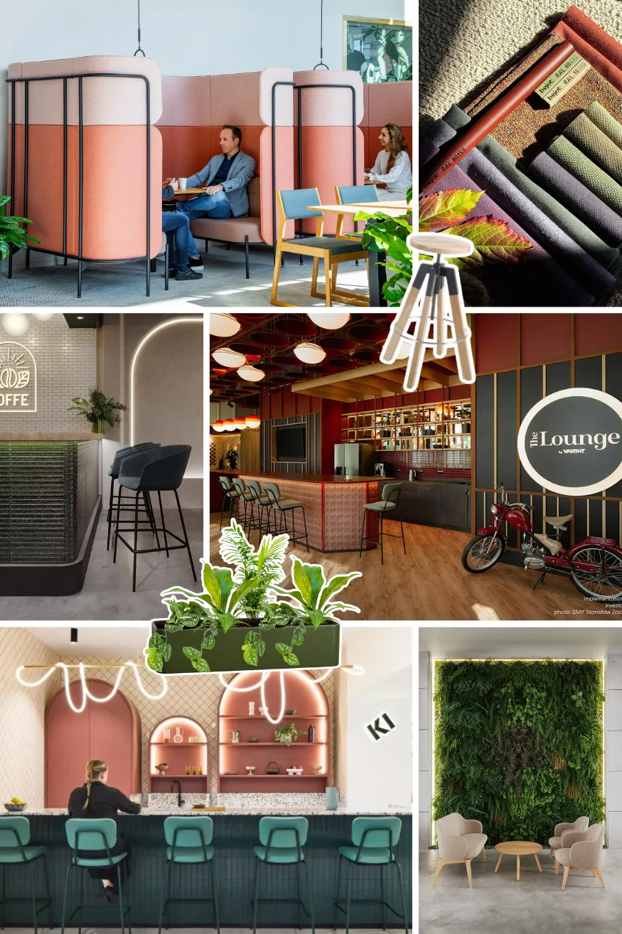 Projectinrichting inspiratie moodboard horeca interieur en meubilair