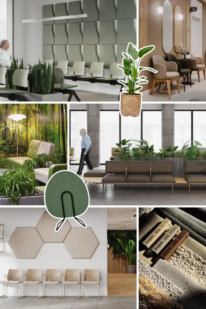 Projectinrichting inspiratie moodboard zorg instelling interieur inrichting en meubilair
