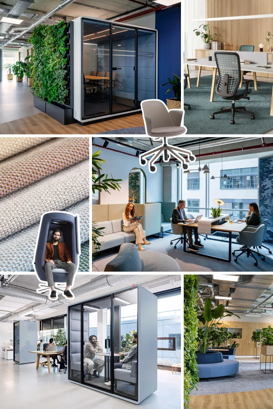 Projectinrichting inspiratie moodboard kantoorinrichting interieur en meubilair