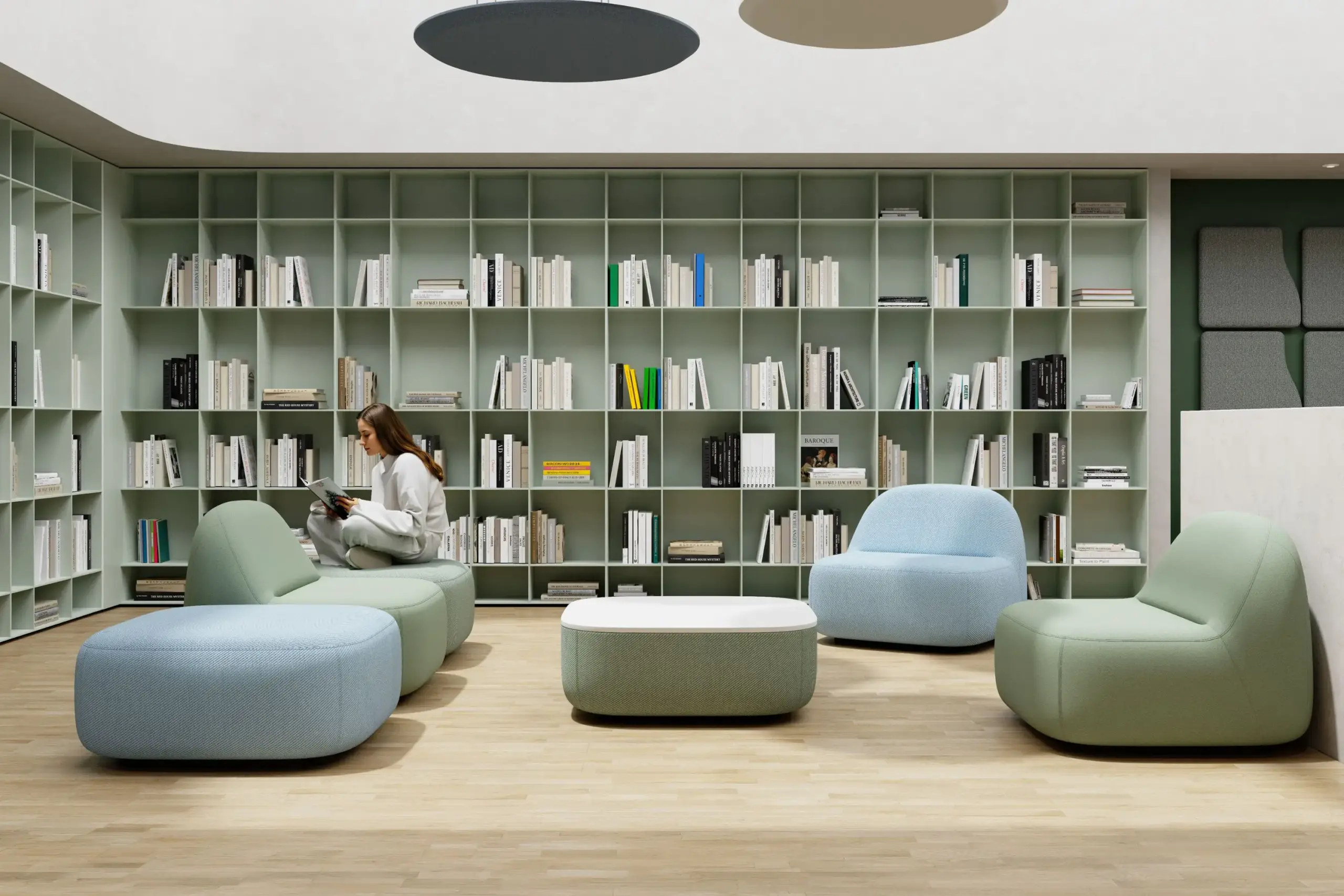 Projectinrichting bibliotheek interieur