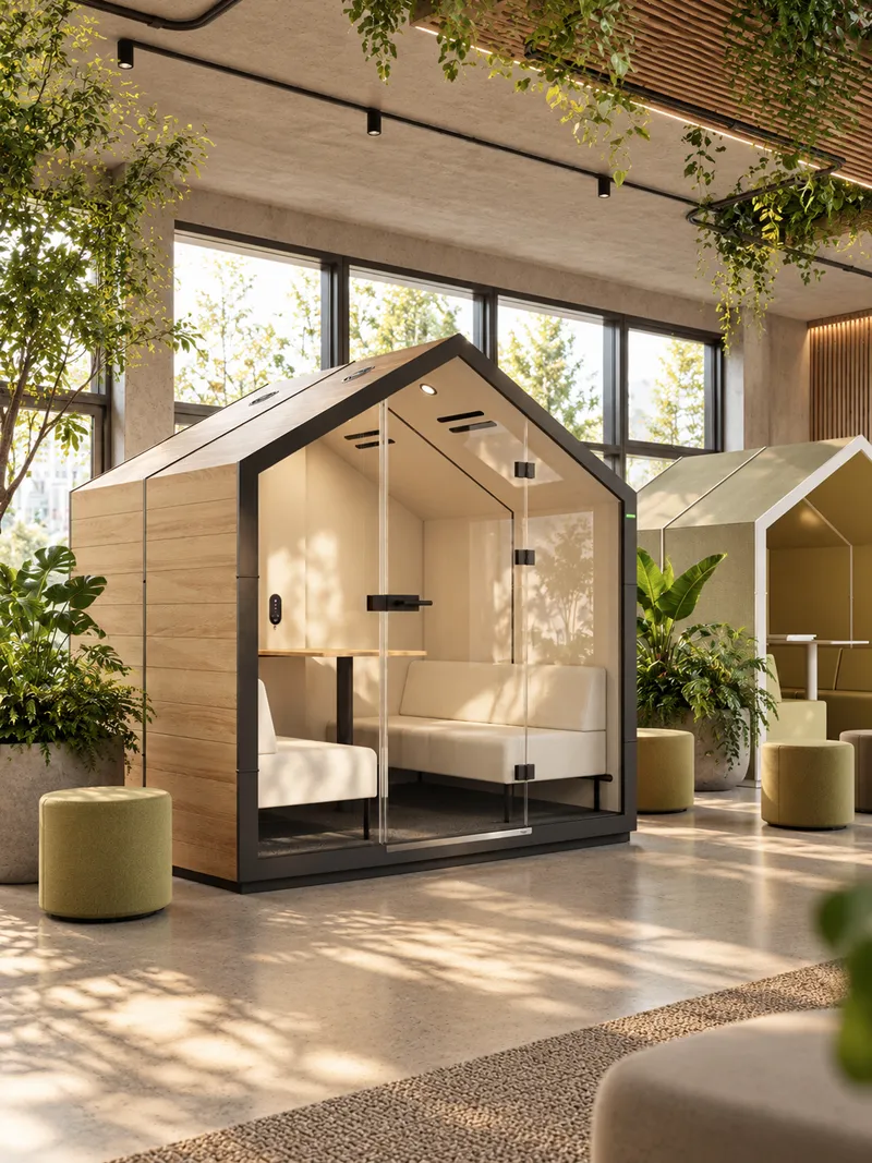Bejot treehouse vergaderruimte in biophilic omgeving