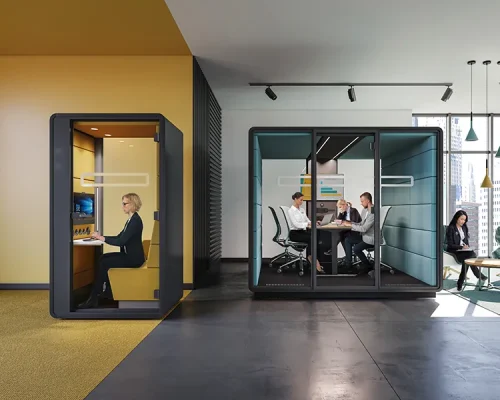 Hushoffice Hushhybrid akoestische werkplek voor op kantoor