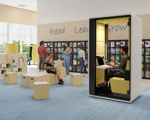 Hushoffice Hushhybrid akoestische werkplek voor op kantoor