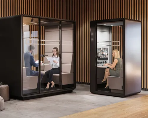 Hushoffice Hushhybrid akoestische werkplek voor op kantoor