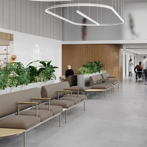 looproute voor zorginstellingen met ergonomische en modulaire meubels van bejot voor projectinrichting in de zorg